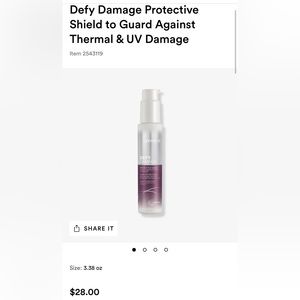 Joico Defy Damage Protective Shield to Guard Against Thermal & UV defense- new!